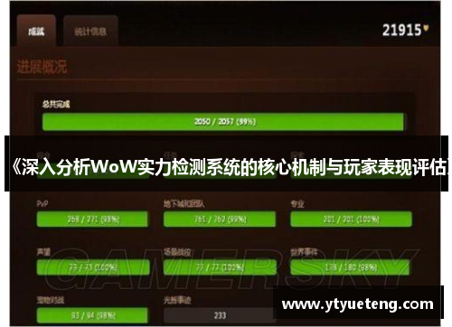 《深入分析WoW实力检测系统的核心机制与玩家表现评估》